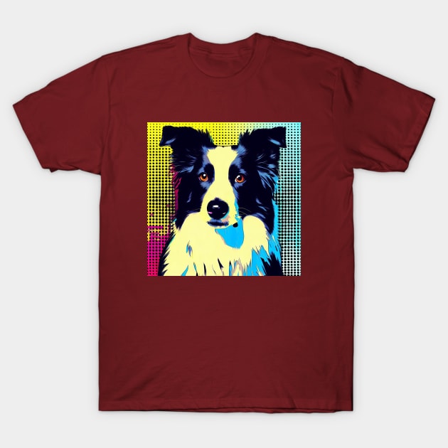 Border Collie pop art T-Shirt by Sketchy